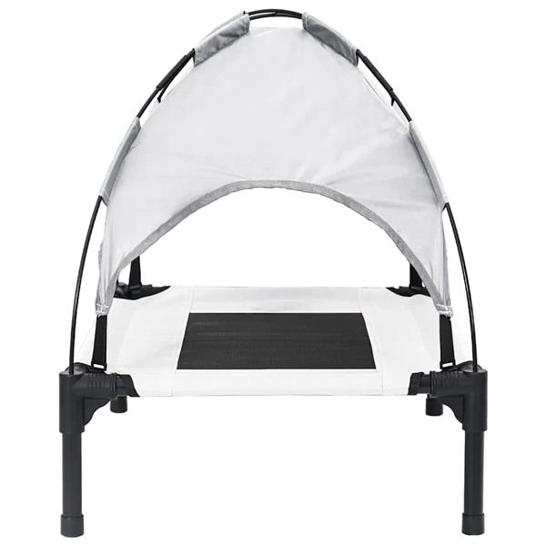 Grote foto vidaxl hondenbed zilvergrijs 76 x 62 x 70 5 cm staal dieren en toebehoren toebehoren