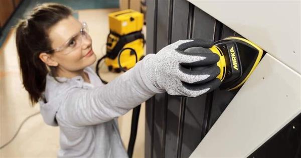 Grote foto mirka deos 663 cv electrische lichtgewicht handpalm delta schuurmachine met 3mm uitslag in doos doe het zelf en verbouw materialen en producten