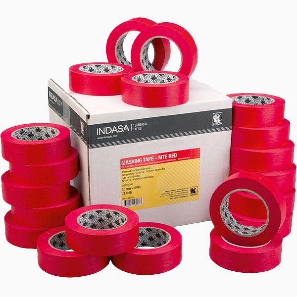 Grote foto indasa mte red afplaktape masking tape plakband 100 c hi temp assured performance masking tape doe het zelf en verbouw materialen en producten