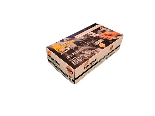 Grote foto pumagrip 4070 oranje ongepoederde disposable nitrile handschoenen met nopjes voor extra grip doe het zelf en verbouw materialen en producten