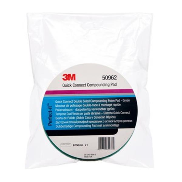 Grote foto 3m 50962 quick connect double sided green con. foam polishing pad 150mm per stuk 3m 50962 doe het zelf en verbouw materialen en producten
