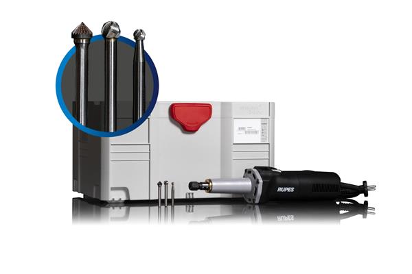 Grote foto rupes ar 38es box houtrot frees met foam inlay in witte stapelbare systainer en 3 bolkopfrezen nie doe het zelf en verbouw materialen en producten