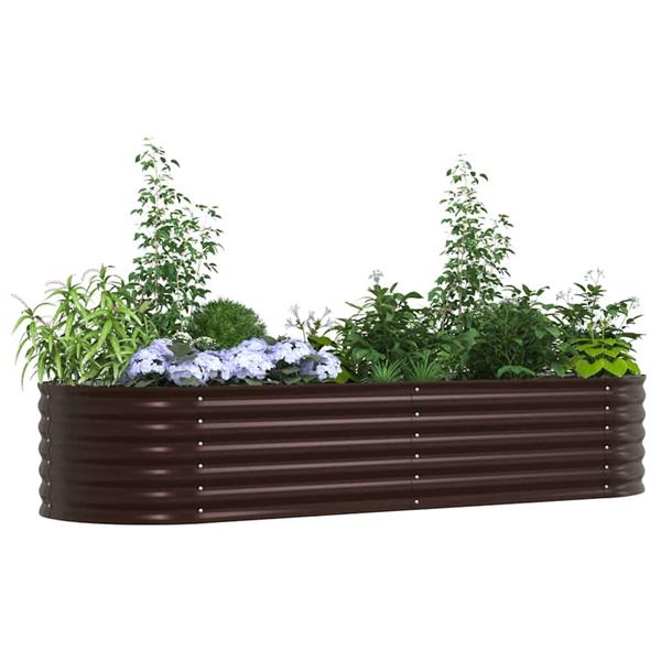 Grote foto vidaxl verhoogd bed bruin 240 x 80 x 44 cm staal tuin en terras overige tuin en terras