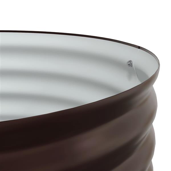 Grote foto vidaxl verhoogd bed bruin 80 x 80 x 44 cm staal tuin en terras overige tuin en terras