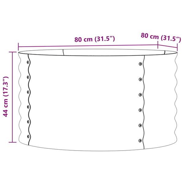 Grote foto vidaxl verhoogd bed bruin 80 x 80 x 44 cm staal tuin en terras overige tuin en terras