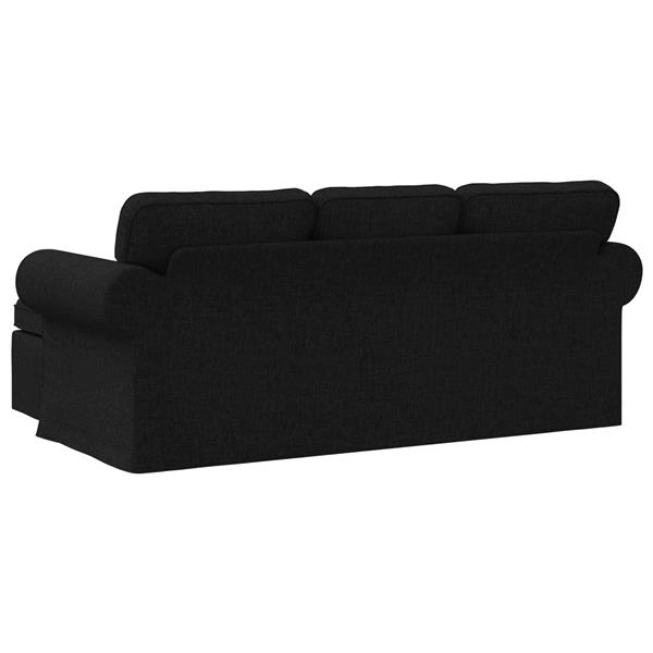 Grote foto vidaxl bank zwart 215 x 138 x 80 cm stof huis en inrichting bankstellen