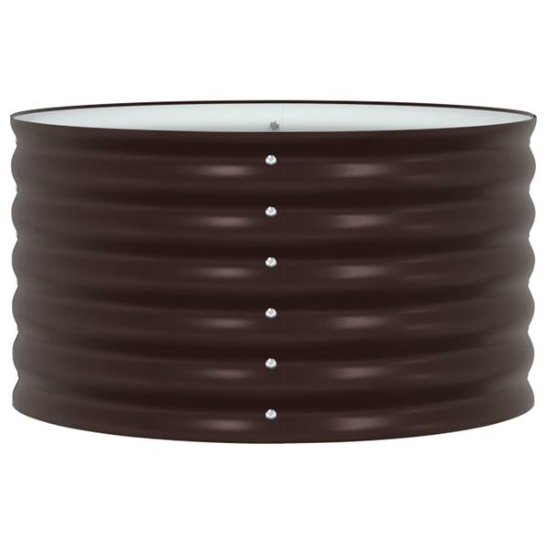 Grote foto vidaxl verhoogd bed bruin 80 x 80 x 44 cm staal tuin en terras overige tuin en terras