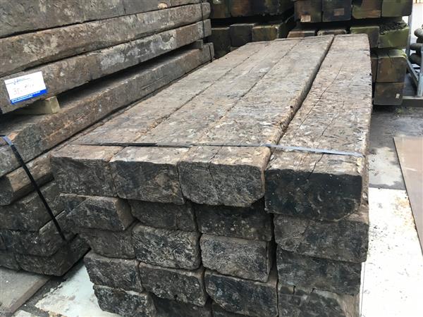 Grote foto biels gecreosoteerd eikenhout gebruikt circa 15x25x260 cm 120400 doe het zelf en verbouw hout en planken