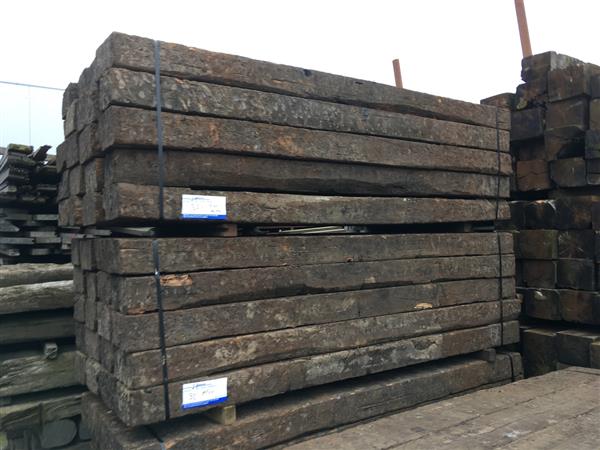 Grote foto biels gecreosoteerd eikenhout gebruikt circa 15x25x260 cm 120400 doe het zelf en verbouw hout en planken