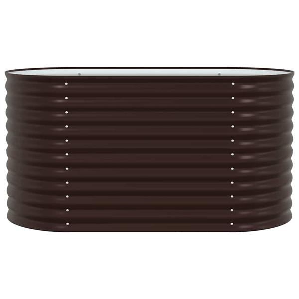 Grote foto vidaxl verhoogd bed bruin 160 x 80 x 81 cm staal tuin en terras overige tuin en terras