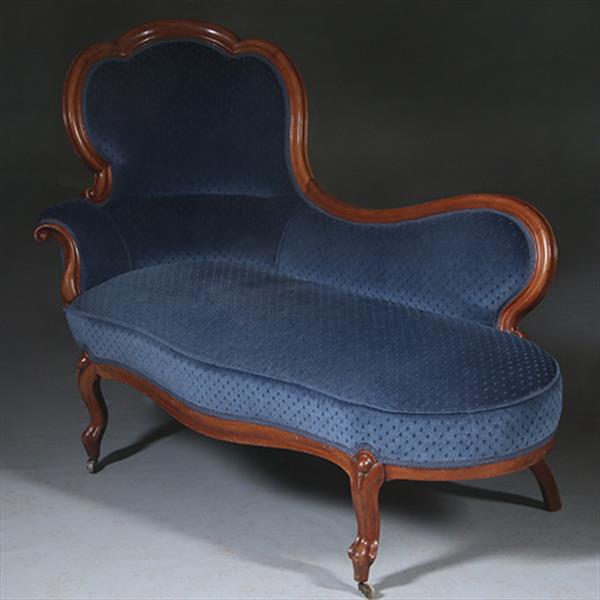 Grote foto elegante mahonie willem iii sofa met lavendelblauw velours no.290805 antiek en kunst stoelen en banken
