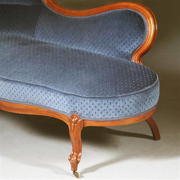 Grote foto elegante mahonie willem iii sofa met lavendelblauw velours no.290805 antiek en kunst stoelen en banken