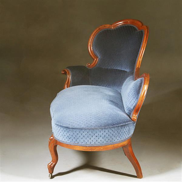 Grote foto elegante mahonie willem iii sofa met lavendelblauw velours no.290805 antiek en kunst stoelen en banken