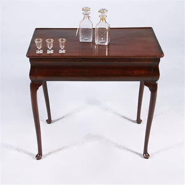 Grote foto hollandse wandtafel of theetafel 18e eeuw met aan elke zijkant een kleine lade no.381240 antiek en kunst stoelen en banken