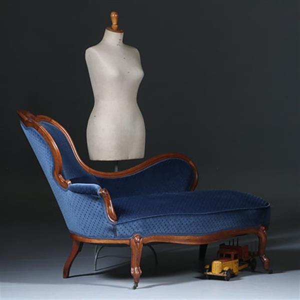 Grote foto elegante mahonie willem iii sofa met lavendelblauw velours no.290805 antiek en kunst stoelen en banken