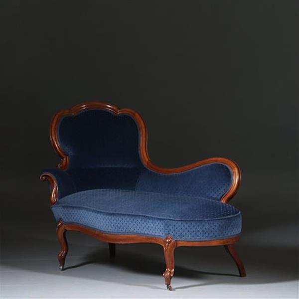 Grote foto elegante mahonie willem iii sofa met lavendelblauw velours no.290805 antiek en kunst stoelen en banken