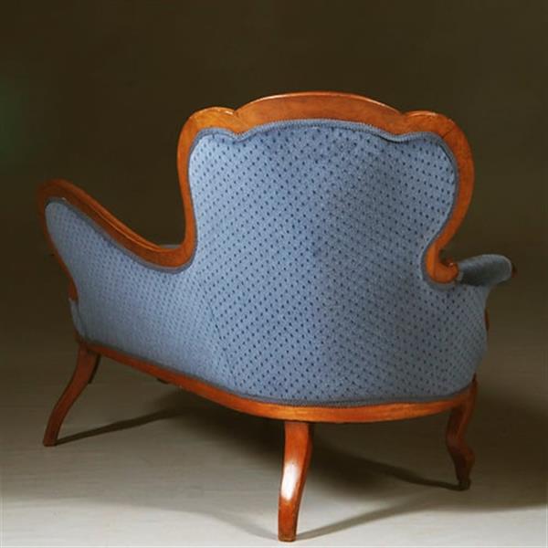 Grote foto elegante mahonie willem iii sofa met lavendelblauw velours no.290805 antiek en kunst stoelen en banken