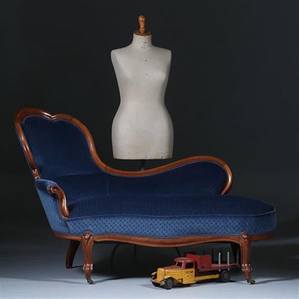 Grote foto elegante mahonie willem iii sofa met lavendelblauw velours no.290805 antiek en kunst stoelen en banken