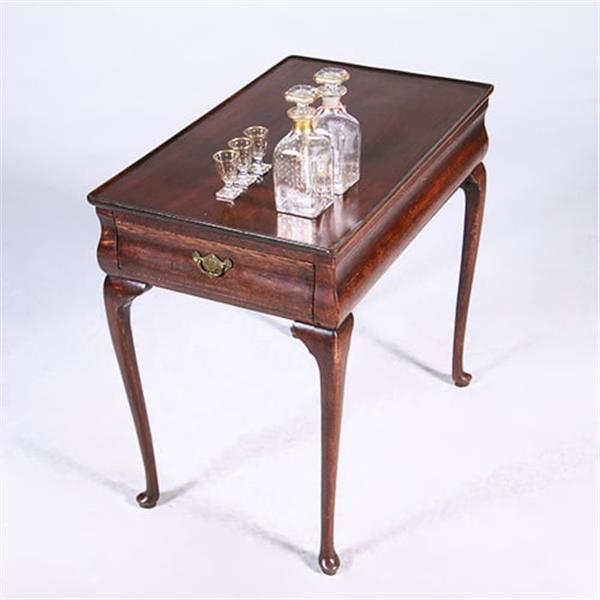 Grote foto hollandse wandtafel of theetafel 18e eeuw met aan elke zijkant een kleine lade no.381240 antiek en kunst stoelen en banken