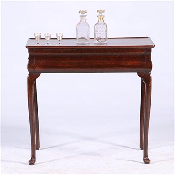 Grote foto hollandse wandtafel of theetafel 18e eeuw met aan elke zijkant een kleine lade no.381240 antiek en kunst stoelen en banken