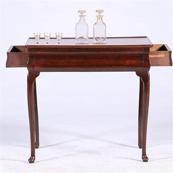 Grote foto hollandse wandtafel of theetafel 18e eeuw met aan elke zijkant een kleine lade no.381240 antiek en kunst stoelen en banken