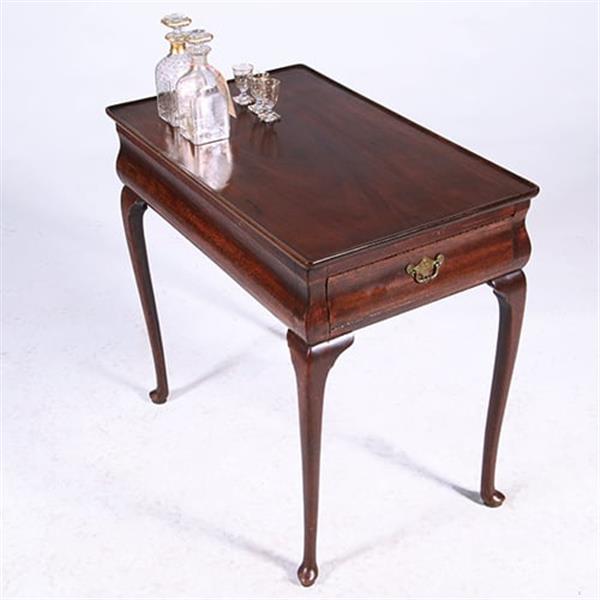 Grote foto hollandse wandtafel of theetafel 18e eeuw met aan elke zijkant een kleine lade no.381240 antiek en kunst stoelen en banken