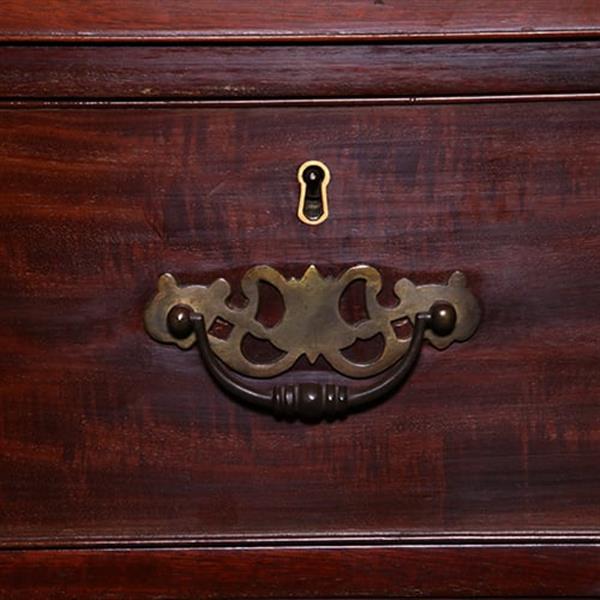 Grote foto engels mahonie breakfront bibliotheek of porseleinkast met schrijfklep no.381235 antiek en kunst stoelen en banken