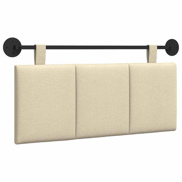 Grote foto vidaxl hangend hoofdeinde wandgemonteerd cr me 110 x 55 x 5 cm stof antiek en kunst stoelen en banken