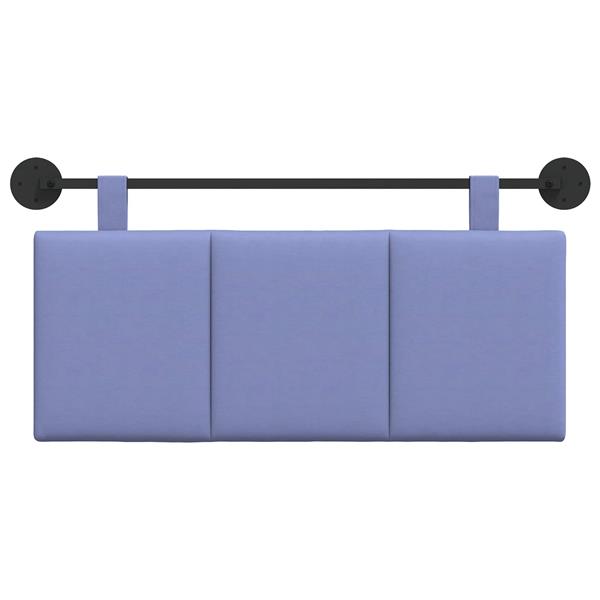 Grote foto vidaxl hangend hoofdeinde gestreept jeans blauw 110 x 55 x 5 cm stof antiek en kunst stoelen en banken