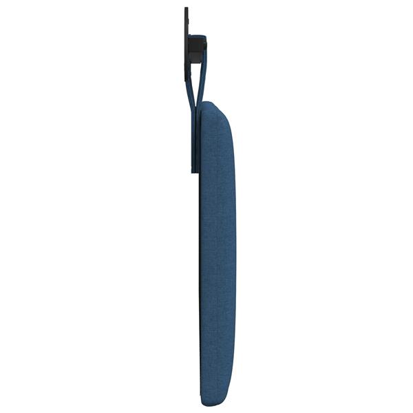 Grote foto vidaxl hangend hoofdeinde wandgemonteerd blauw 110 x 55 x 5 cm stof antiek en kunst stoelen en banken