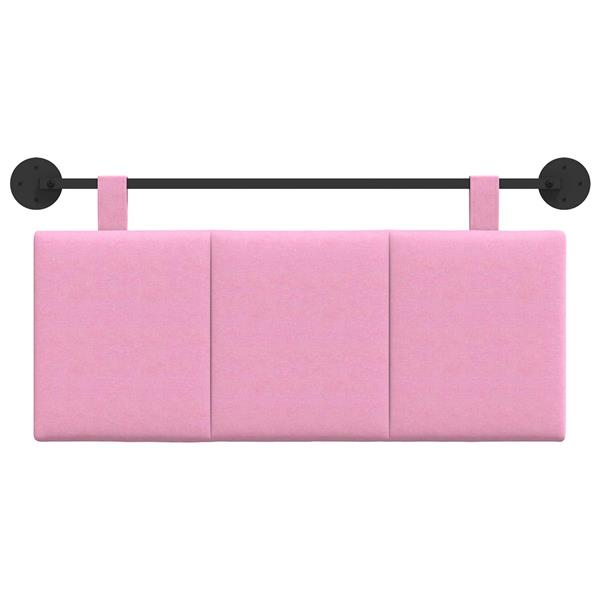 Grote foto vidaxl hangend hoofdeinde wandgemonteerd roze 110 x 55 x 5 cm stof antiek en kunst stoelen en banken