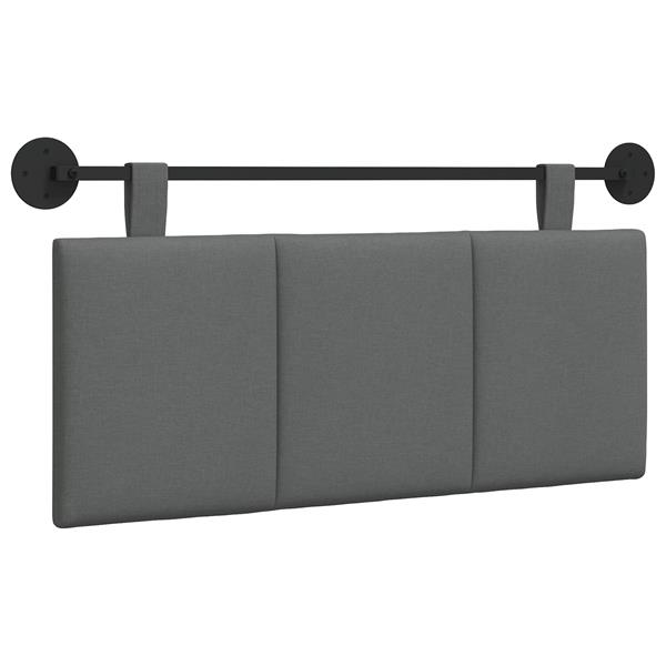 Grote foto vidaxl hangend hoofdeinde gestreept donkergrijs 110 x 55 x 5 cm stof antiek en kunst stoelen en banken