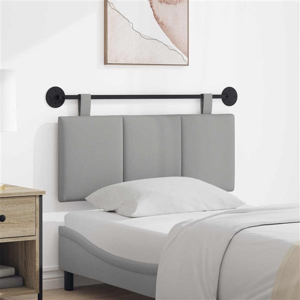 Grote foto vidaxl hangend hoofdeinde gestreept wolkengrijs 110 x 55 x 5 cm stof antiek en kunst stoelen en banken