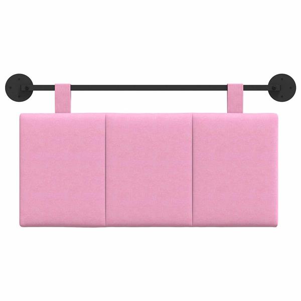 Grote foto vidaxl hangend hoofdeinde wandgemonteerd roze 100 x 55 x 5 cm stof antiek en kunst stoelen en banken