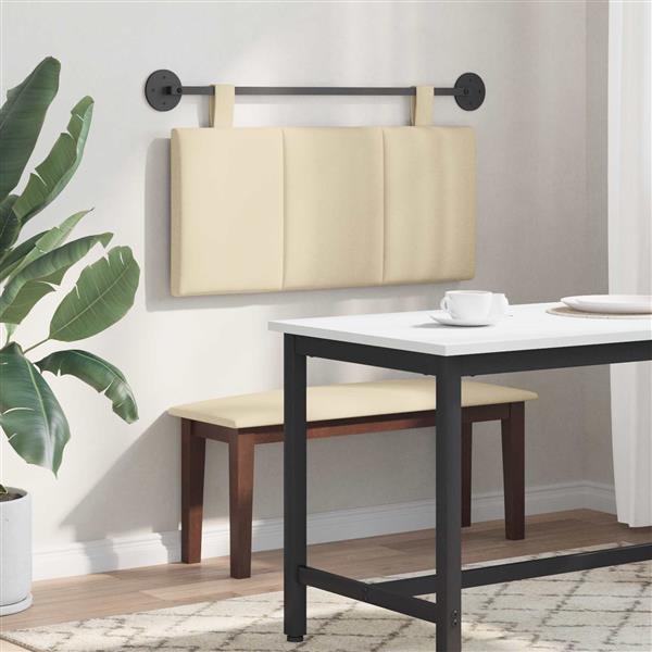 Grote foto vidaxl hangend hoofdeinde wandgemonteerd cr me 90 x 55 x 5 cm stof antiek en kunst stoelen en banken