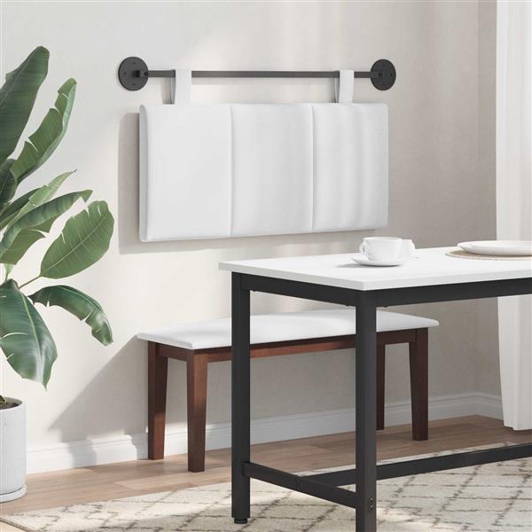 Grote foto vidaxl hangend hoofdeinde wandgemonteerd wit 90 x 55 x 5 cm stof antiek en kunst stoelen en banken