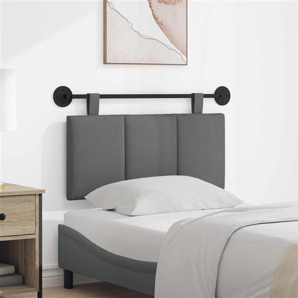 Grote foto vidaxl hangend hoofdeinde gestreept donkergrijs 90 x 55 x 5 cm stof antiek en kunst stoelen en banken