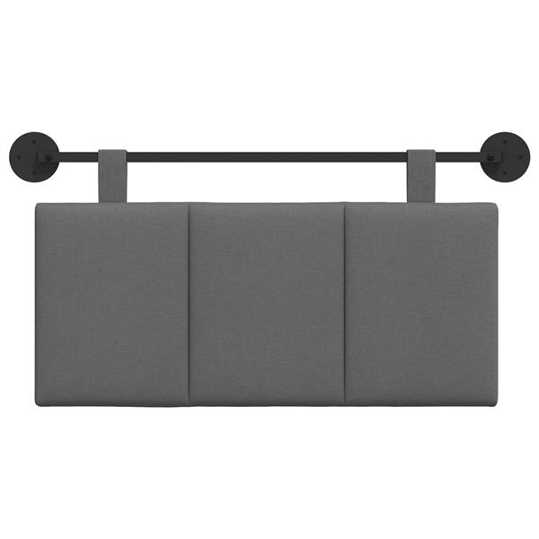 Grote foto vidaxl hangend hoofdeinde gestreept donkergrijs 90 x 55 x 5 cm stof antiek en kunst stoelen en banken