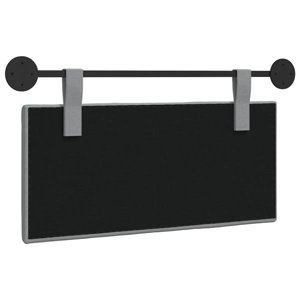 Grote foto vidaxl hangend hoofdeinde gestreept lichtgrijs 90 x 55 x 5 cm stof antiek en kunst stoelen en banken