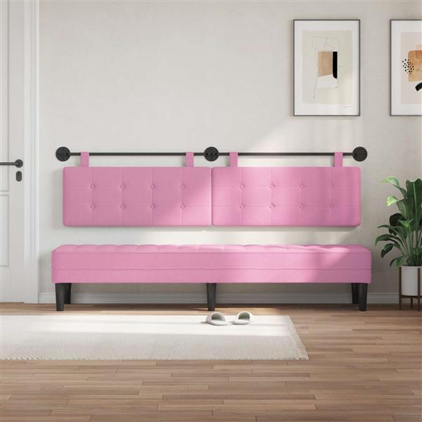Grote foto vidaxl hangend hoofdeinde wandgemonteerd roze 210 x 55 x 5 cm antiek en kunst stoelen en banken