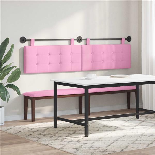 Grote foto vidaxl hangend hoofdeinde wandgemonteerd roze 210 x 55 x 5 cm antiek en kunst stoelen en banken