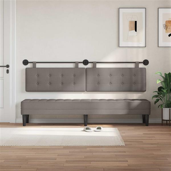 Grote foto vidaxl hangend hoofdeinde wandgemonteerd taupe 210 x 55 x 5 cm antiek en kunst stoelen en banken