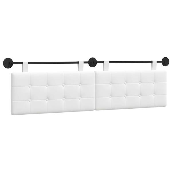 Grote foto vidaxl hangend hoofdeinde wandgemonteerd wit 190 x 55 x 5 cm stof antiek en kunst stoelen en banken