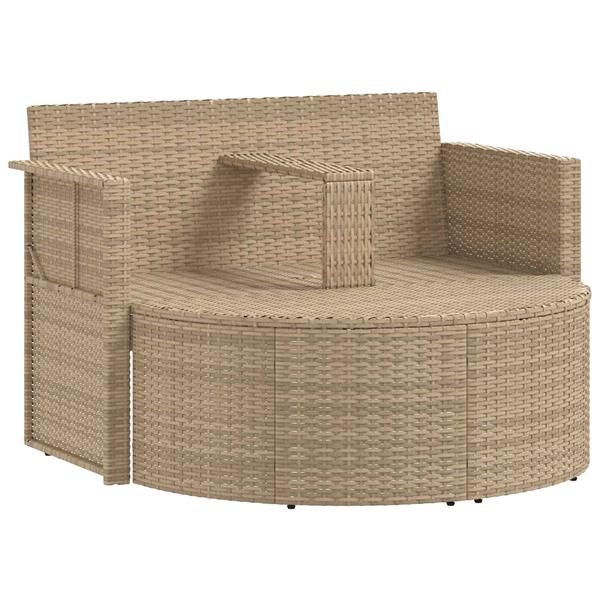 Grote foto vidaxl tuinbank met kussen 8 pcs beige en licht grijs poly rattan tuin en terras tuinmeubelen