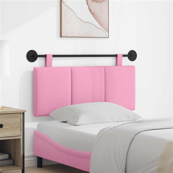 Grote foto vidaxl hangend hoofdeinde wandgemonteerd roze 110 x 55 x 5 cm stof antiek en kunst stoelen en banken