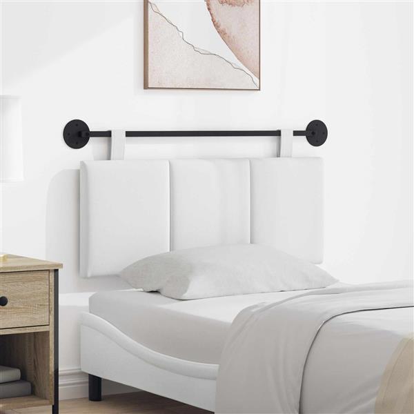 Grote foto vidaxl hangend hoofdeinde wandgemonteerd wit 110 x 55 x 5 cm stof antiek en kunst stoelen en banken