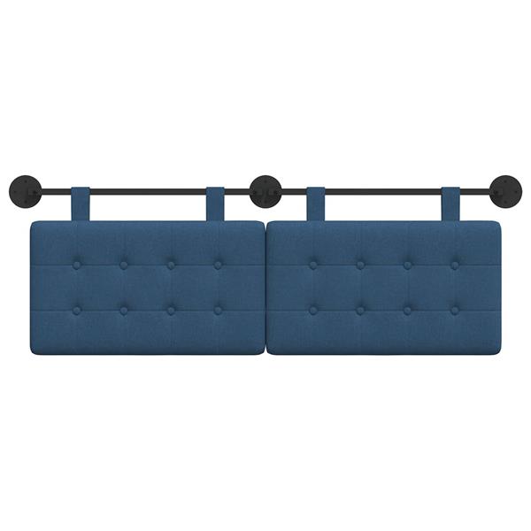 Grote foto vidaxl hangend hoofdbord blauw stof antiek en kunst stoelen en banken