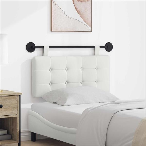 Grote foto vidaxl hangend hoofdeinde wandgemonteerd wit 100 x 55 x 5 cm nep leer antiek en kunst stoelen en banken