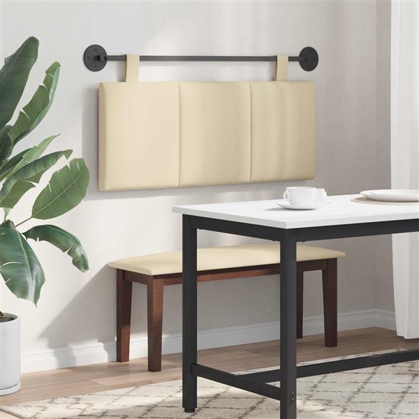 Grote foto vidaxl hangend hoofdeinde wandgemonteerd cr me 110 x 55 x 5 cm stof antiek en kunst stoelen en banken