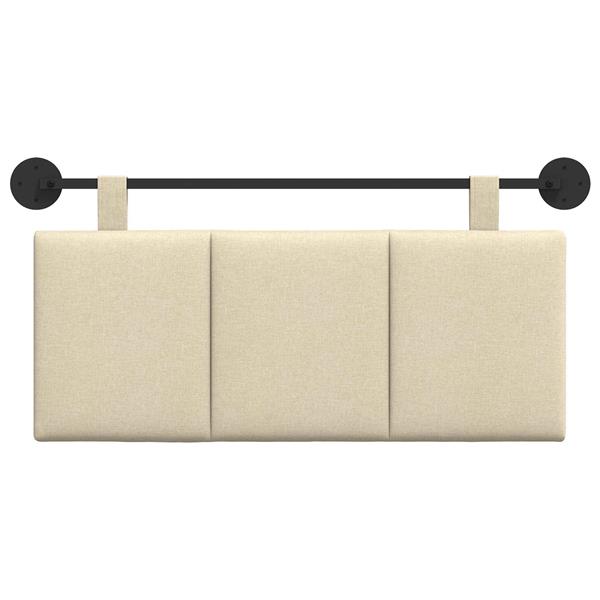 Grote foto vidaxl hangend hoofdeinde wandgemonteerd cr me 110 x 55 x 5 cm stof antiek en kunst stoelen en banken